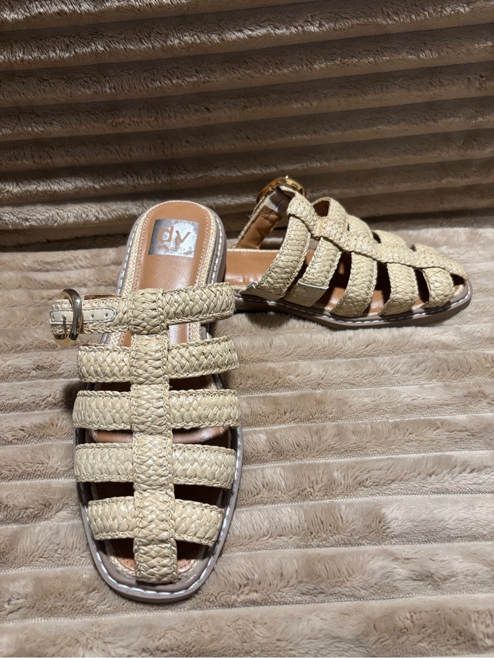 Dolce Vita Fyona Flat Woven Fisherman Style Slide Mules -